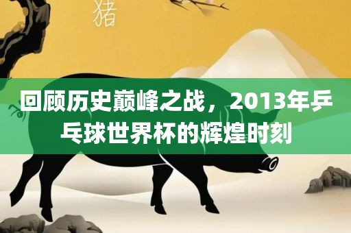 回顾历史巅峰之战,2013年乒乓球世界杯的辉煌时刻