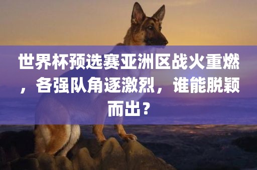 世界杯预选赛亚洲区战火重燃,各强队角逐激烈,谁能脱颖而出?